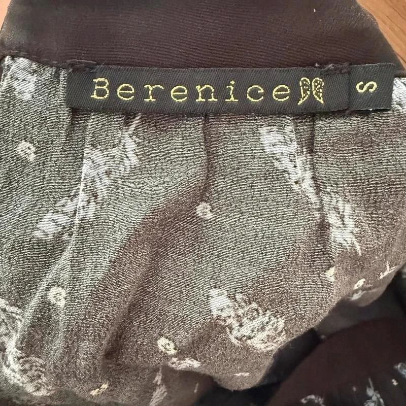 🖤 Berenice Korte rok Dames Maat S zwart met veendruk vloeiende bohemien chic – photo 2